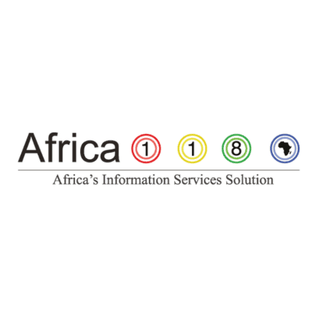 Africa 118 logo with colored circles and the tagline 'Africa's Information Services Solution'.