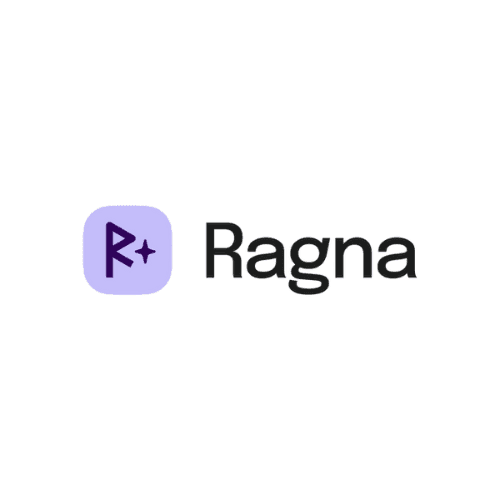 Ragna logo featuring a purple stylized 'R' icon next to the company name.