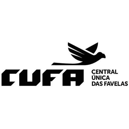 CUFA logo features stylized letters, a dove silhouette, and the text 'CENTRAL ÚNICA DAS FAVELAS'.