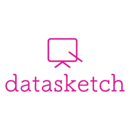 Datasketch logo with a pink monitor icon, 'Q', pen, and the company name.