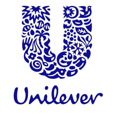 Blue Unilever logo with a 'U' made of many small icons and the company name.