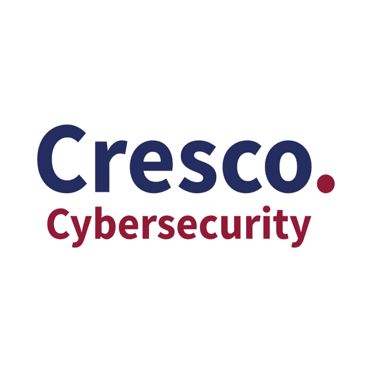 Cresco. Cybersecurity logo featuring the company name in dark blue and red text.