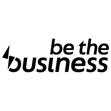The black and white "be the business" logo with a stylized 'b' icon.