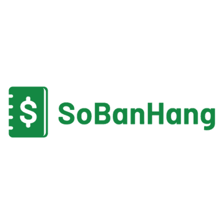 Green SoBanHang logo with a notebook icon featuring a dollar sign.