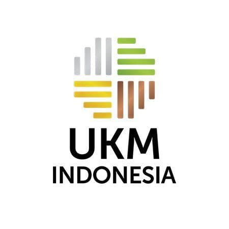 UKM Indonesia logo featuring a circular design with four quadrants of colored bar graphs.