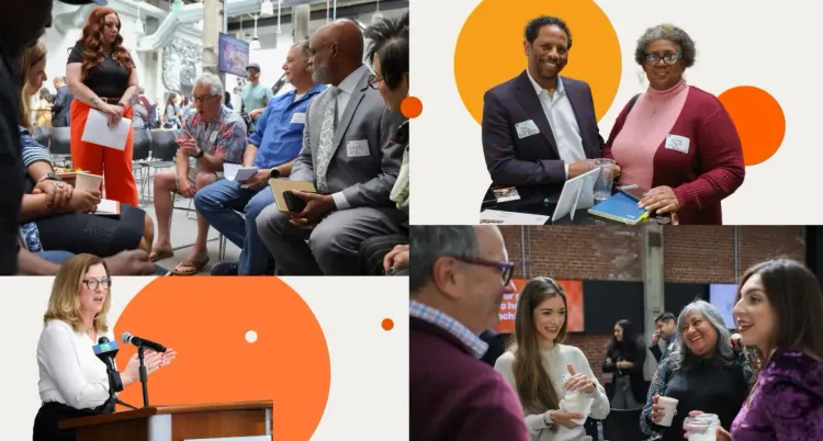 Attendees celebrate the launch of California Small Business Loan Match at a press event in Sacramento, April 2024 (Photos by RSE).