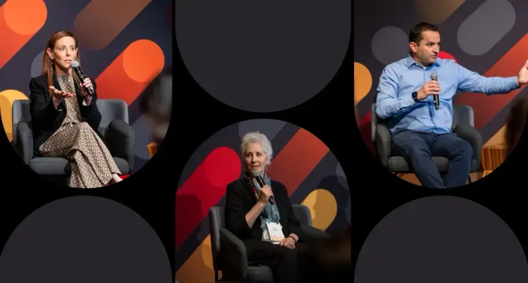 From left to right: Cat Berman, the co-founder and CEO CNote; Paige Chapel, CEO of Aeris, and; Jaime Aldama, president of Momentus Securities.