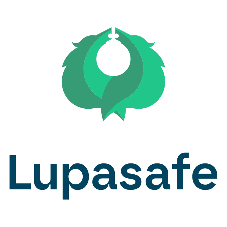Lupasale logo featuring a teal graphic with two stylized bird heads.