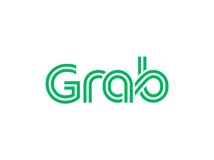 The Grab logo features the word 'Grab' in a stylized green font on a white background.